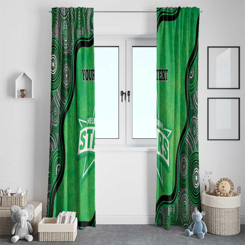 Custom Melbourne Stars Window Curtain Indigenous Art - Grunge Style