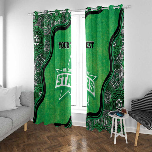 Custom Melbourne Stars Window Curtain Indigenous Art - Grunge Style