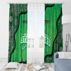 Custom Melbourne Stars Window Curtain Indigenous Art - Grunge Style
