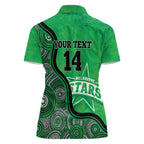 Custom Melbourne Stars Women Polo Shirt Indigenous Art - Grunge Style