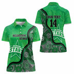 Custom Melbourne Stars Women Polo Shirt Indigenous Art - Grunge Style