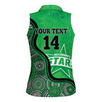 Custom Melbourne Stars Women Sleeveless Polo Shirt Indigenous Art - Grunge Style