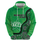 Custom Melbourne Stars Zip Hoodie Indigenous Art - Grunge Style