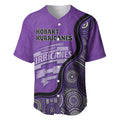 Custom Hobart Hurricanes Baseball Jersey Indigenous Art - Grunge Style