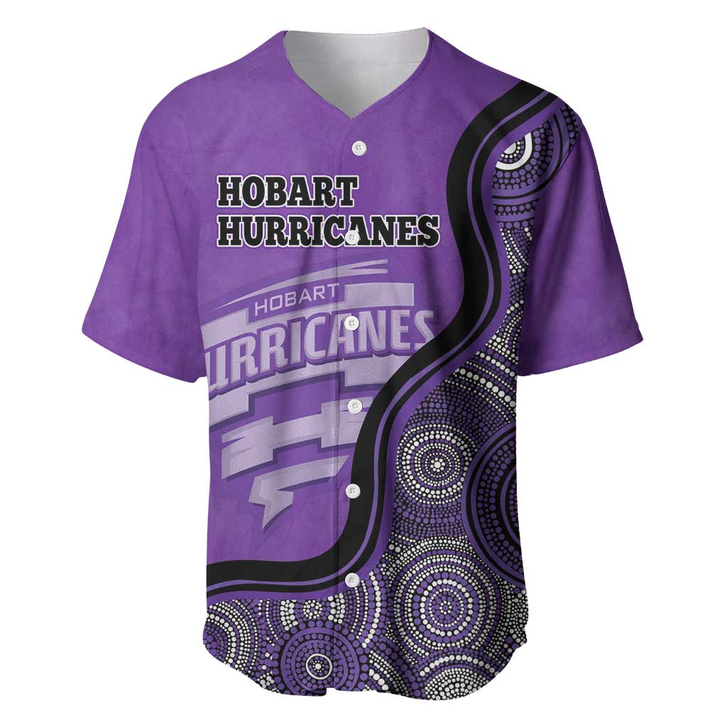 Custom Hobart Hurricanes Baseball Jersey Indigenous Art - Grunge Style