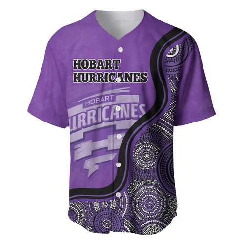 Custom Hobart Hurricanes Baseball Jersey Indigenous Art - Grunge Style