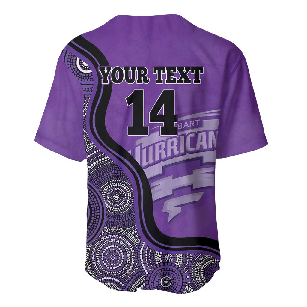 Custom Hobart Hurricanes Baseball Jersey Indigenous Art - Grunge Style