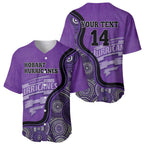 Custom Hobart Hurricanes Baseball Jersey Indigenous Art - Grunge Style