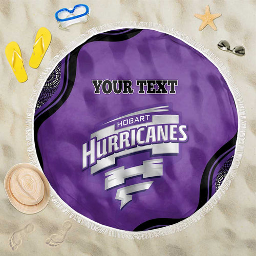 Custom Hobart Hurricanes Beach Blanket Indigenous Art - Grunge Style