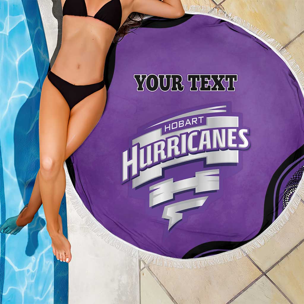 Custom Hobart Hurricanes Beach Blanket Indigenous Art - Grunge Style