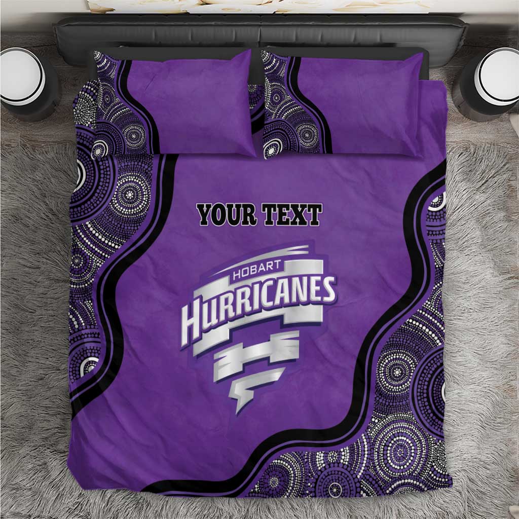 Custom Hobart Hurricanes Bedding Set Indigenous Art - Grunge Style
