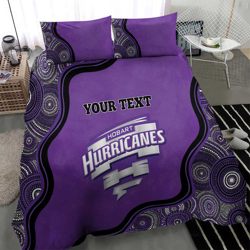 Custom Hobart Hurricanes Bedding Set Indigenous Art - Grunge Style