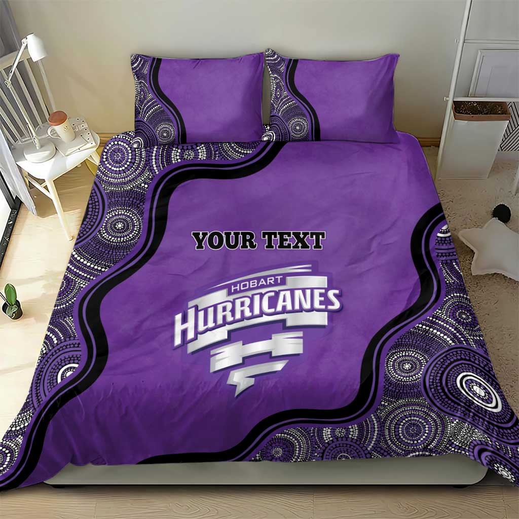 Custom Hobart Hurricanes Bedding Set Indigenous Art - Grunge Style
