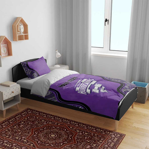 Custom Hobart Hurricanes Bedding Set Indigenous Art - Grunge Style