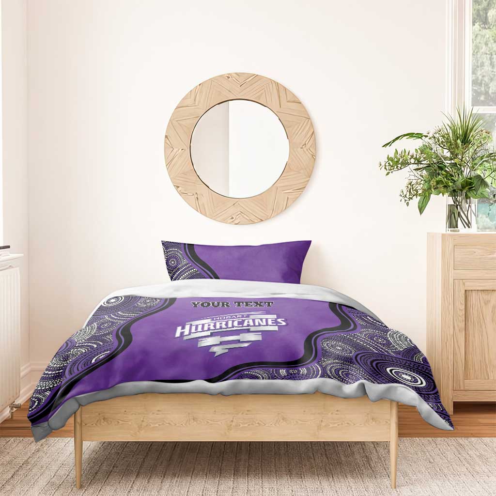 Custom Hobart Hurricanes Bedding Set Indigenous Art - Grunge Style