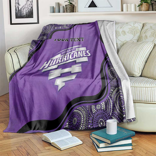 Custom Hobart Hurricanes Blanket Indigenous Art - Grunge Style