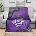 Custom Hobart Hurricanes Blanket Indigenous Art - Grunge Style