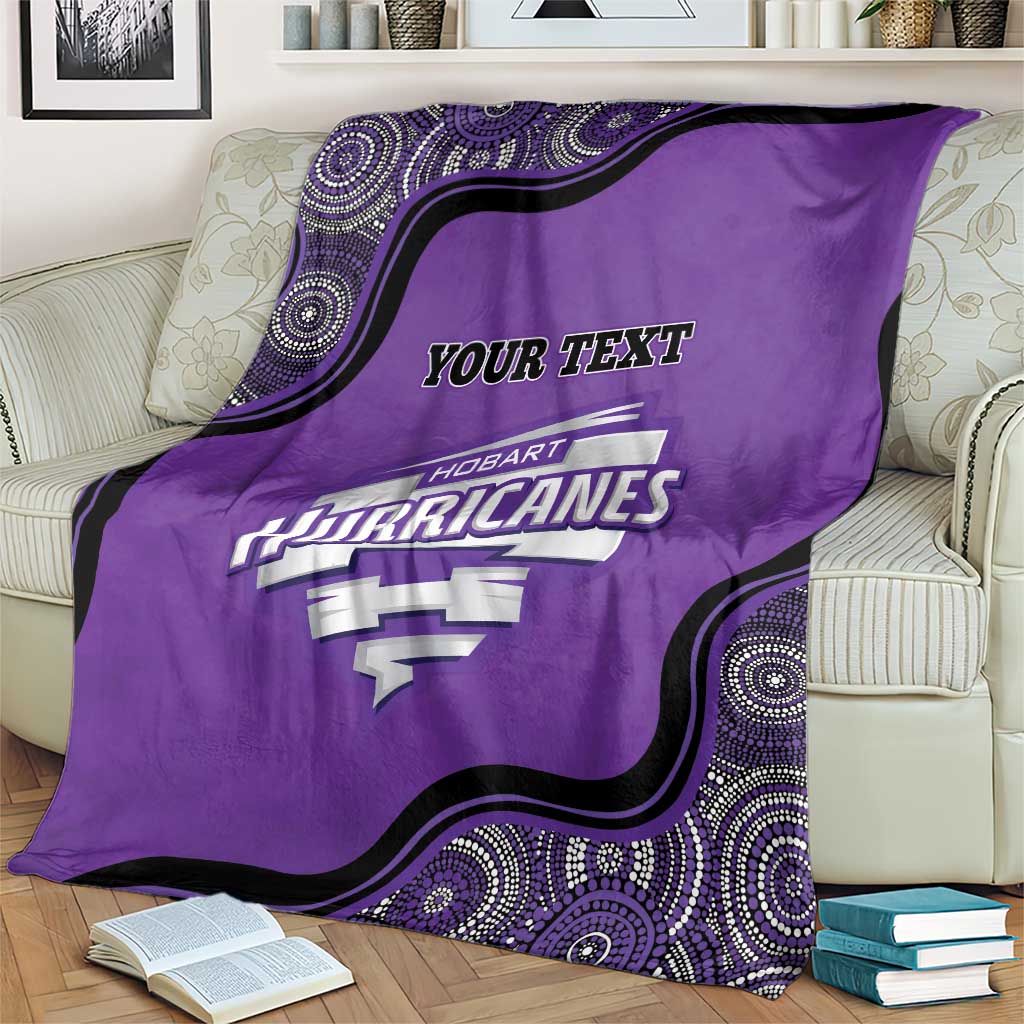 Custom Hobart Hurricanes Blanket Indigenous Art - Grunge Style