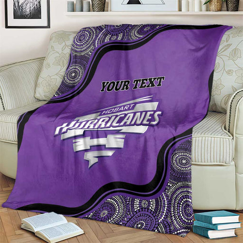 Custom Hobart Hurricanes Blanket Indigenous Art - Grunge Style