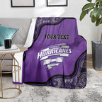 Custom Hobart Hurricanes Blanket Indigenous Art - Grunge Style