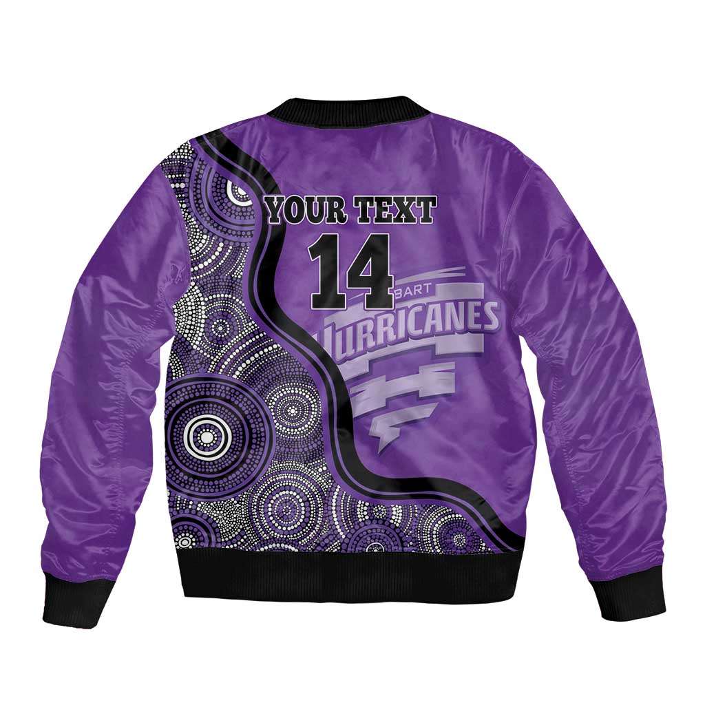 Custom Hobart Hurricanes Bomber Jacket Indigenous Art - Grunge Style