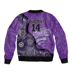 Custom Hobart Hurricanes Bomber Jacket Indigenous Art - Grunge Style