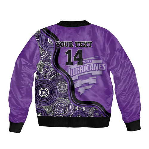 Custom Hobart Hurricanes Bomber Jacket Indigenous Art - Grunge Style