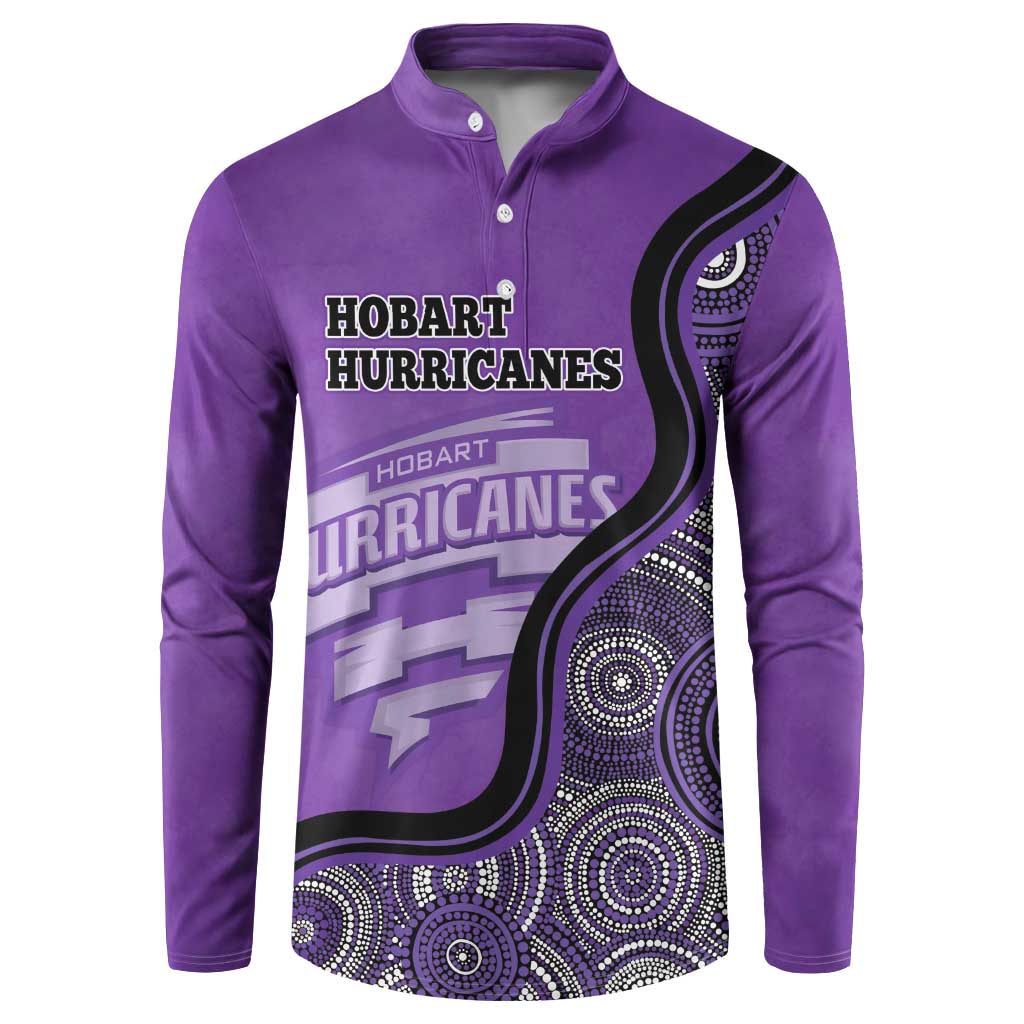 Custom Hobart Hurricanes Button Sweatshirt Indigenous Art - Grunge Style
