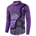 Custom Hobart Hurricanes Button Sweatshirt Indigenous Art - Grunge Style