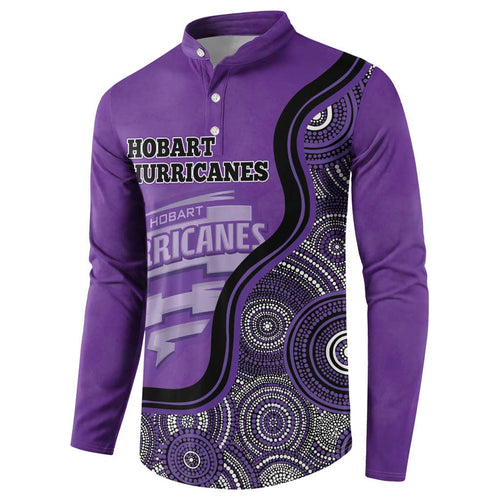 Custom Hobart Hurricanes Button Sweatshirt Indigenous Art - Grunge Style