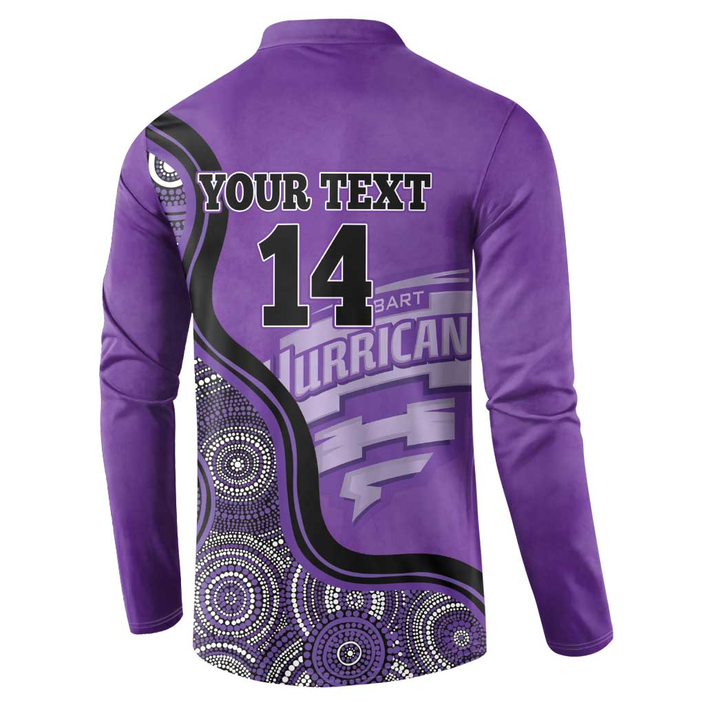 Custom Hobart Hurricanes Button Sweatshirt Indigenous Art - Grunge Style