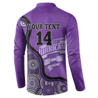 Custom Hobart Hurricanes Button Sweatshirt Indigenous Art - Grunge Style