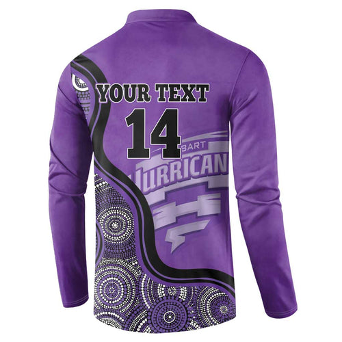 Custom Hobart Hurricanes Button Sweatshirt Indigenous Art - Grunge Style