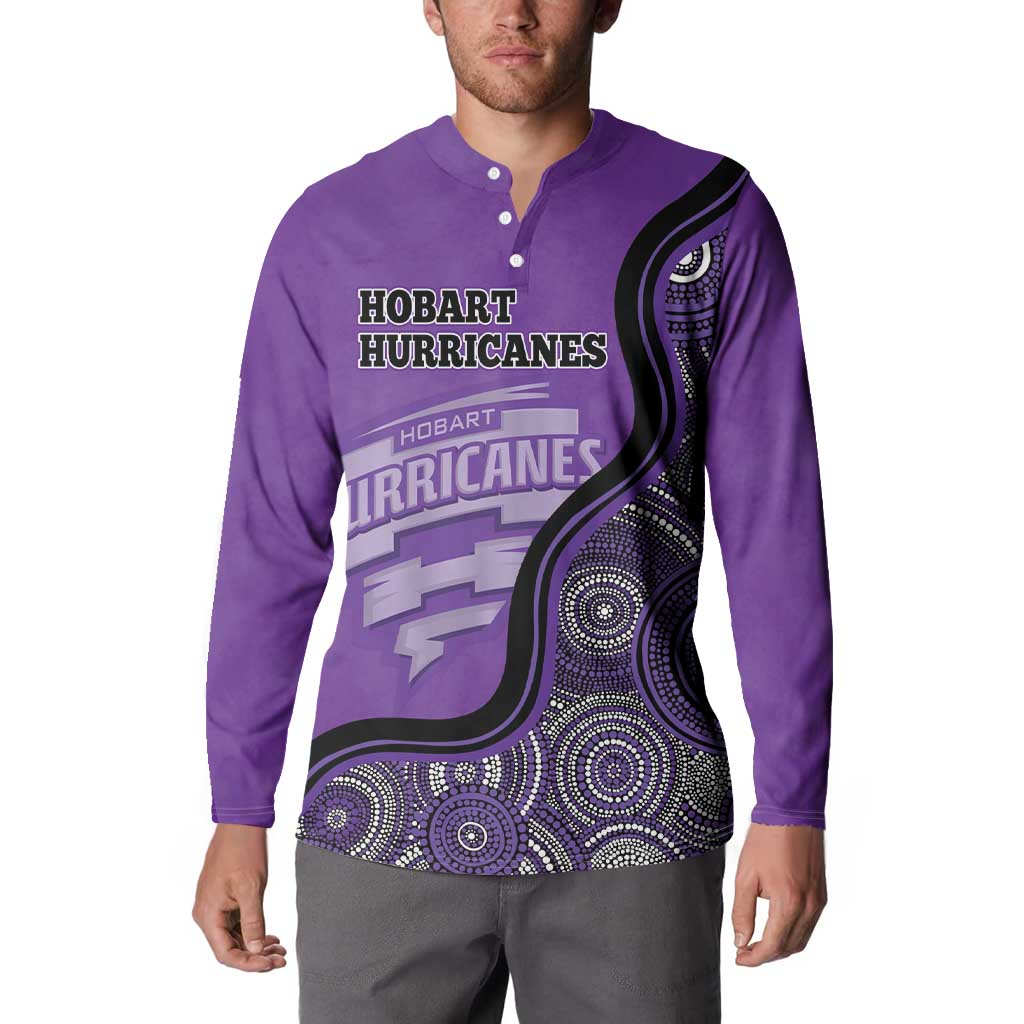 Custom Hobart Hurricanes Button Sweatshirt Indigenous Art - Grunge Style