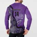Custom Hobart Hurricanes Button Sweatshirt Indigenous Art - Grunge Style