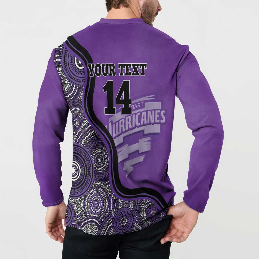 Custom Hobart Hurricanes Button Sweatshirt Indigenous Art - Grunge Style