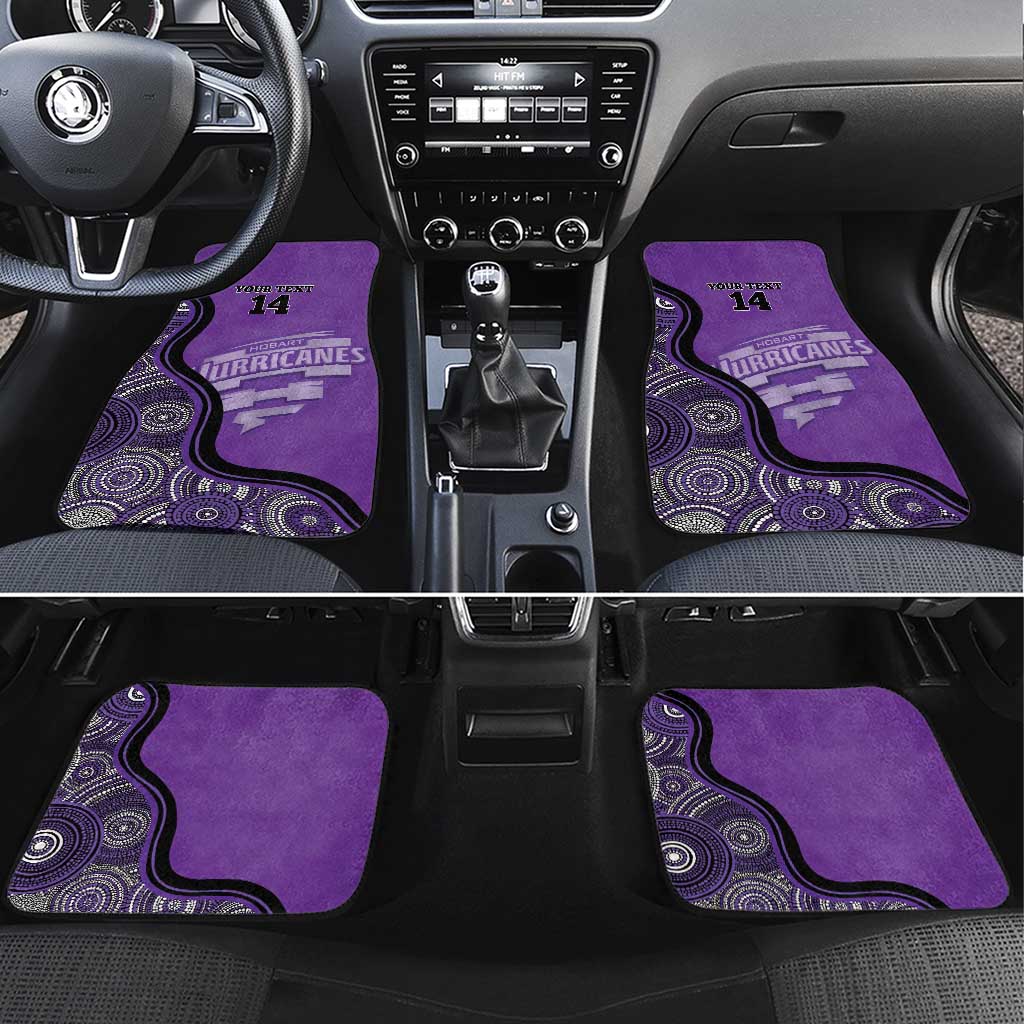 Custom Hobart Hurricanes Car Mats Indigenous Art - Grunge Style