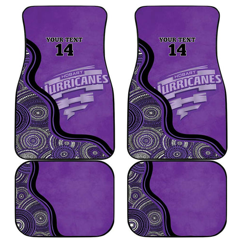 Custom Hobart Hurricanes Car Mats Indigenous Art - Grunge Style