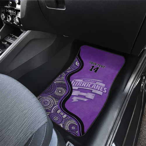 Custom Hobart Hurricanes Car Mats Indigenous Art - Grunge Style