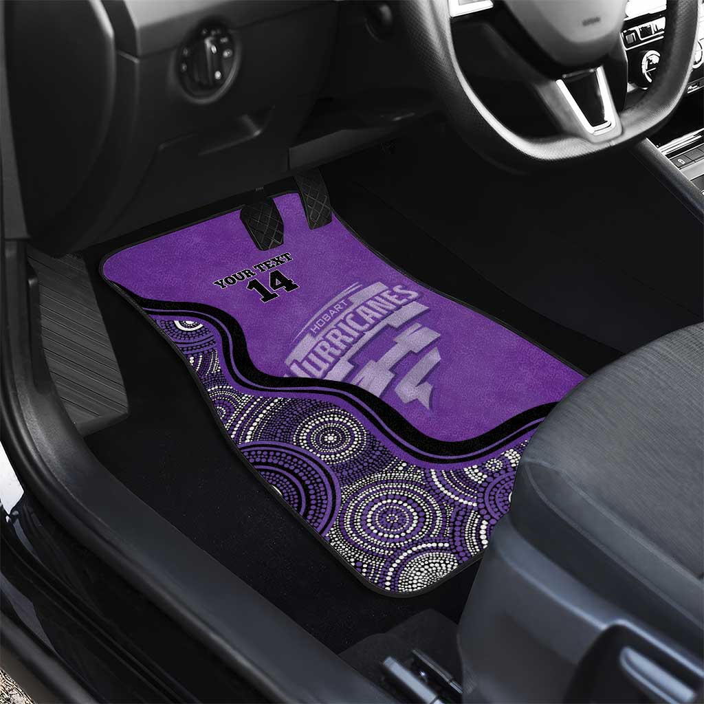 Custom Hobart Hurricanes Car Mats Indigenous Art - Grunge Style