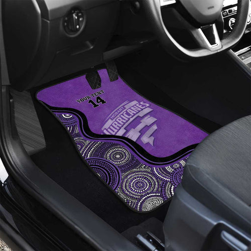 Custom Hobart Hurricanes Car Mats Indigenous Art - Grunge Style