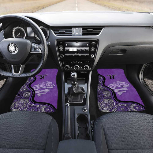 Custom Hobart Hurricanes Car Mats Indigenous Art - Grunge Style
