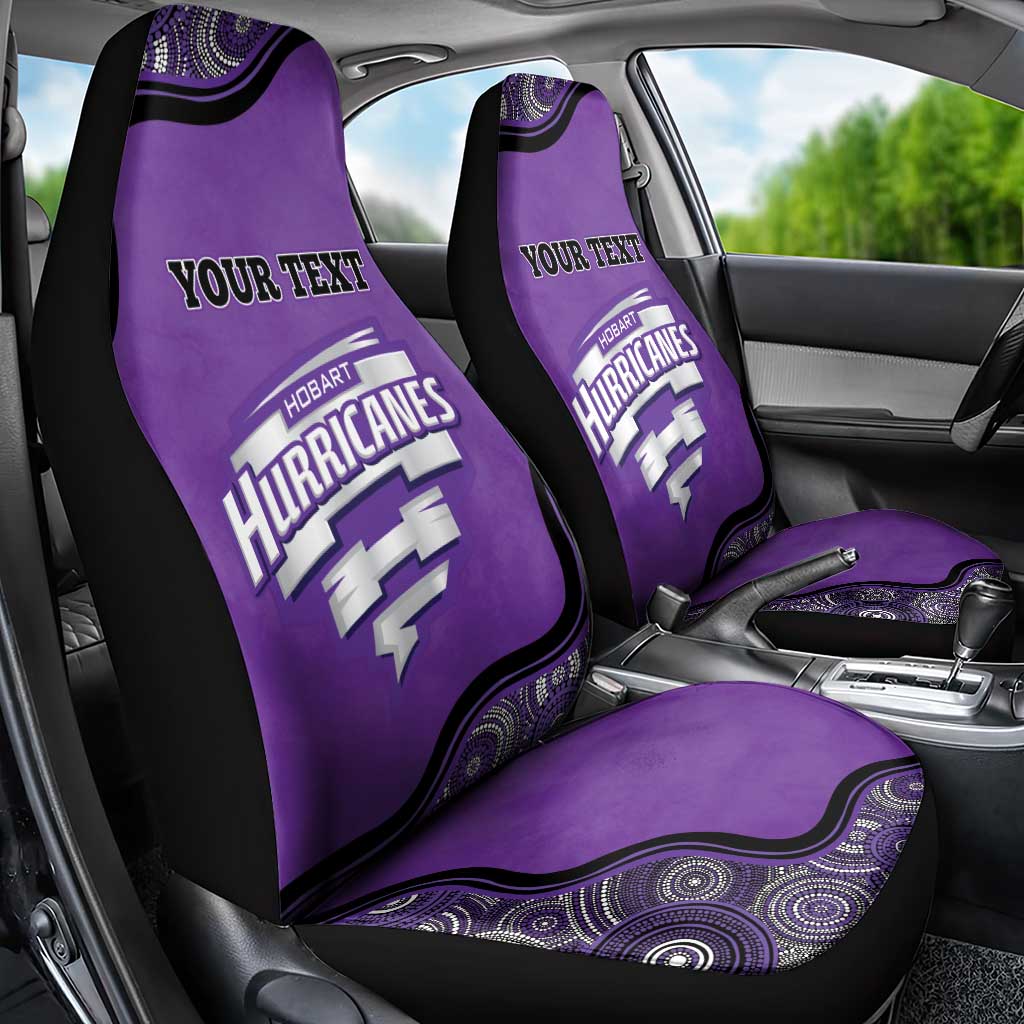 Custom Hobart Hurricanes Car Seat Cover Indigenous Art - Grunge Style