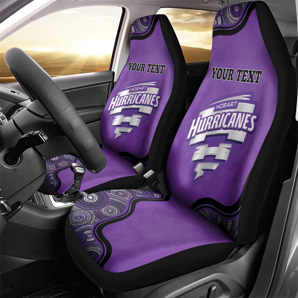 Custom Hobart Hurricanes Car Seat Cover Indigenous Art - Grunge Style