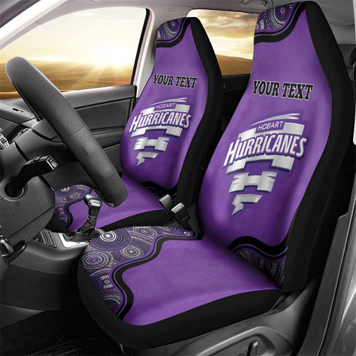 Custom Hobart Hurricanes Car Seat Cover Indigenous Art - Grunge Style