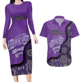 Custom Hobart Hurricanes Couples Matching Long Sleeve Bodycon Dress and Hawaiian Shirt Indigenous Art - Grunge Style