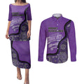 Custom Hobart Hurricanes Couples Matching Puletasi and Long Sleeve Button Shirt Indigenous Art - Grunge Style