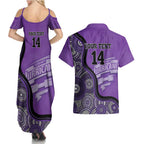 Custom Hobart Hurricanes Couples Matching Summer Maxi Dress and Hawaiian Shirt Indigenous Art - Grunge Style