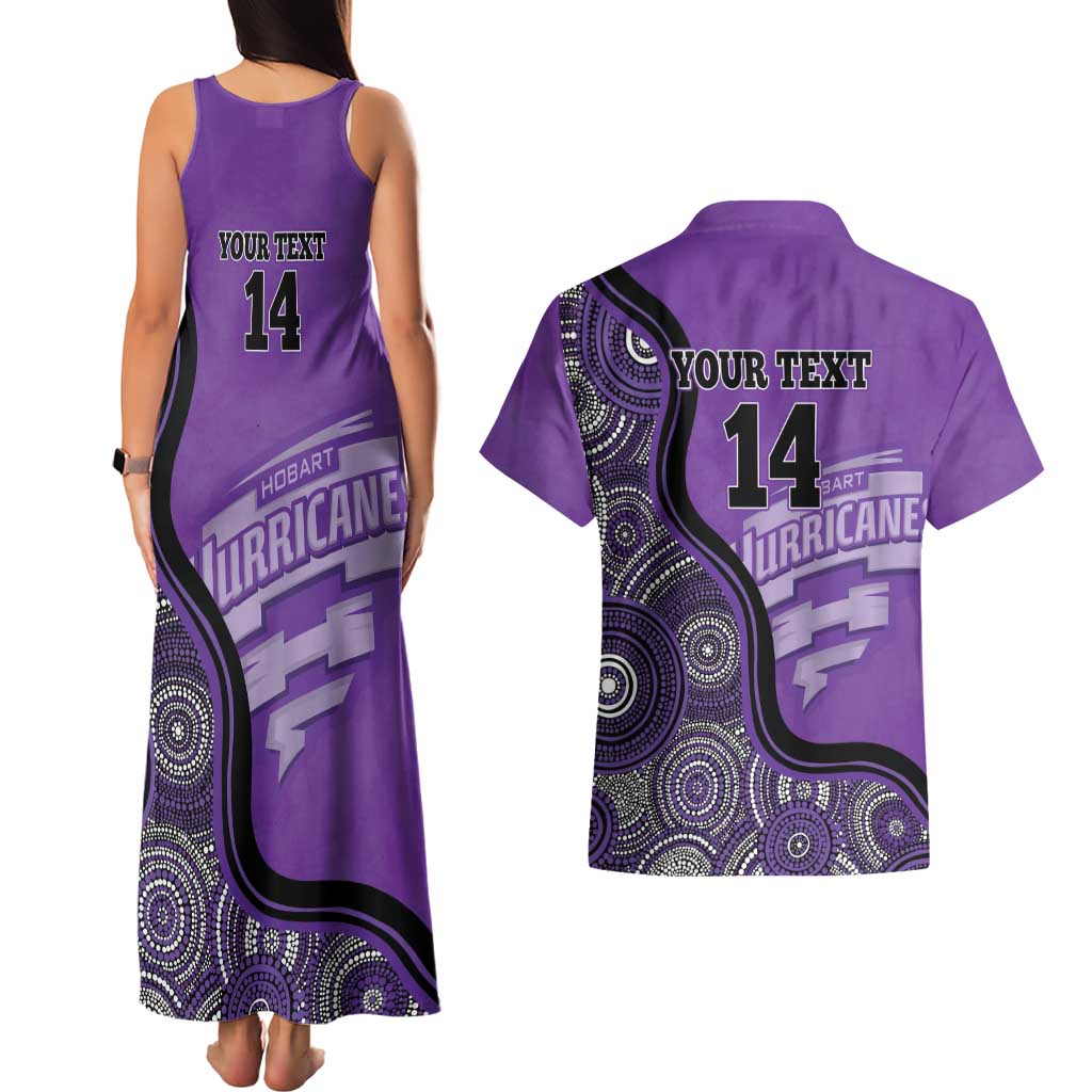 Custom Hobart Hurricanes Couples Matching Tank Maxi Dress and Hawaiian Shirt Indigenous Art - Grunge Style