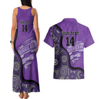 Custom Hobart Hurricanes Couples Matching Tank Maxi Dress and Hawaiian Shirt Indigenous Art - Grunge Style